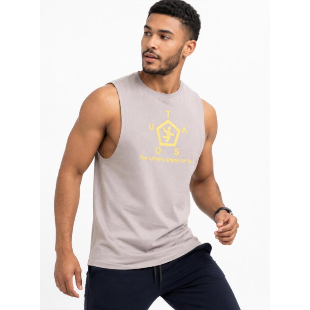 NEW THE ATHLETIC SIDE OF US logo printed tank top in grey